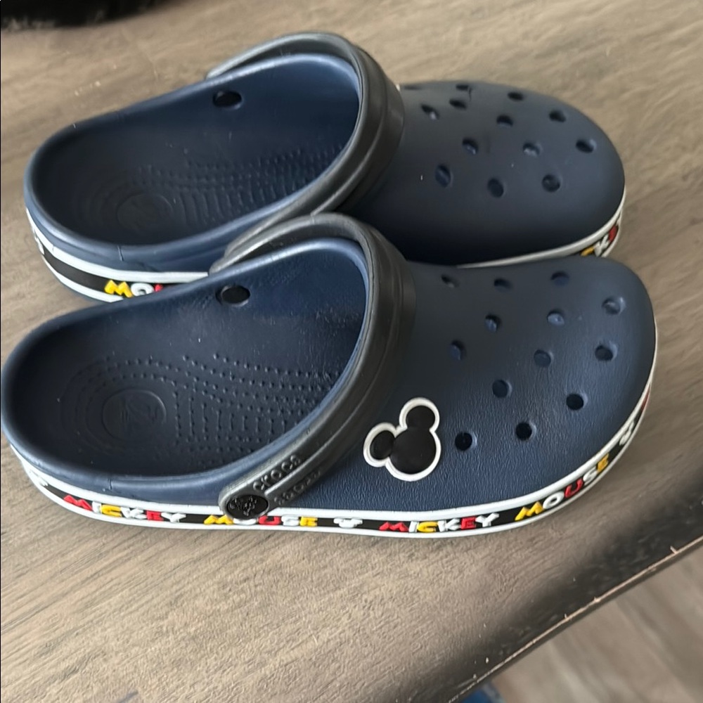Like NEW!Disney CROCS Navy Blue Mickey Mouse